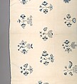Embroidered coverlet, Linen embroidered with linen thread, American