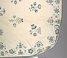 Embroidered coverlet, Linen embroidered with linen thread, American