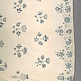 Embroidered coverlet, Linen embroidered with linen thread, American