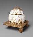 Covered honey pot, Ott and Brewer  American, Porcelain, American