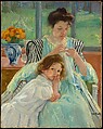 Young Mother Sewing, Mary Cassatt American, Oil on canvas, American