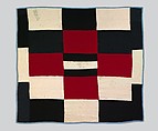 Pieced wool quilt, Wool front; Cotton back