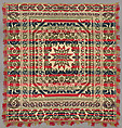 Coverlet, Wool and cotton, Jacquard-loom-woven