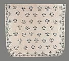 Embroidered coverlet, Linen embroidered with linen thread, American