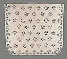 Embroidered coverlet, Linen embroidered with linen thread, American