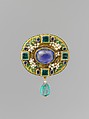 Pin, Florence Koehler (1861–1944), Gold, sapphire, pearls, emeralds, enamel, American