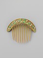 Comb, Florence Koehler (1861–1944), Gold, pearls, enamel, probably horn, American