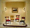 Side Chair, Benjamin Henry Latrobe (American (born England), Fulneck, Yorkshire 1764–1820 New Orleans, Louisiana), Yellow poplar, oak, maple, white pine, gold leaf, and gesso, American