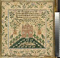Sampler, Margaret Cassedy American, Silk embroidery on linen, American