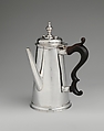 Chocolate Pot, Marked by W. N., Silver, American