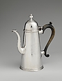 Coffeepot, Charles Le Roux (baptized 1689–1745), Silver, American