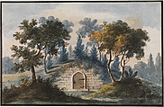 General Washington's Tomb at Mount Vernon (Copy after Engraving in The Port Folio Magazine, 1810), Pavel Petrovich Svinin (1787/88–1839), Watercolor on white laid paper, American