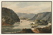 A View of the Potomac at Harpers Ferry, Pavel Petrovich Svinin (1787/88–1839), Watercolor and gouache on white laid paper, American