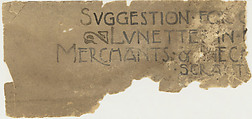 Suggestion for a mosaic lunette, Merchants and Mechanics Bank, Scranton, Pennsylvania, Louis C. Tiffany (American, New York 1848–1933 New York), Watercolor, pen and brown ink, pink colored pencil, and graphite on off-white wove paper, American