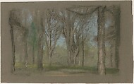 Wood Scene (The Park), Arthur B. Davies (American, Utica, New York 1862–1928 Florence), Pastel and charcoal on green-brown wove paper, American