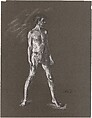 Study of a Standing Man, Arthur B. Davies (American, Utica, New York 1862–1928 Florence), Black and white pastel on gray wove paper, American