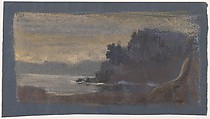 Blue Landscape, Arthur B. Davies (American, Utica, New York 1862–1928 Florence), Pastel on dark blue wove paper, American