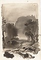 Landscape, Arthur B. Davies (American, Utica, New York 1862–1928 Florence), Black ink wash on off-white wove paper, American