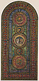 Design for medallion window for the American College of Surgeons, Chicago, IL, Louis C. Tiffany (American, New York 1848–1933 New York), Watercolor, gouachem pen and black and brown India inks, and graphite on off-white wove paper, American