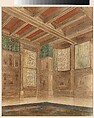 Design for a Parlor, Louis C. Tiffany American, Transparent and opaque watercolor, ink, and graphite on paper mounted on paperboard, American