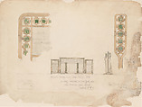 Design for fireplace objects, Louis C. Tiffany  American, Watercolor and graphite on off-white wove paper, American