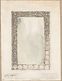 Sketch for Mirror Frame of Jewels & Wirework, Louis C. Tiffany  American, Watercolor, pen and black India ink, and graphite on white watercolor paper in warm grey original window matt, American