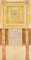 Design for wall and ceiling elevation, Louis C. Tiffany (American, New York 1848–1933 New York), Watercolor, brown ink, and graphite on paper, American