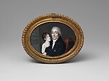 Portrait of a Gentleman and His Daughter, Francois M. Guyol de Guiran  French, Watercolor on ivory and painted paper, American
