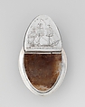 Snuffbox, Silver, shell, American