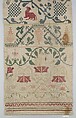 Sampler, Silk on cotton, Mexican