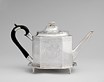 Teapot, Jeronimus Alstyne (active ca. 1787–1799), Silver, American