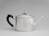 Teapot, Jabez Halsey (1762–1820), Silver, American