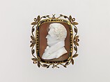 Cameo, Cameo by George W. Jamison (American, New York 1810–1868 Yonkers, New York), Helmet-conch shell, gold, and enamel, American