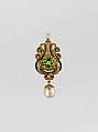 Brooch, Marcus and Co. (American, New York, 1892–1942), Gold, peridot, diamonds, pearls, and enamel, American