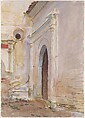 Arched Doorway, John Singer Sargent (American, Florence 1856–1925 London), Watercolor and gouache on white wove paper, American