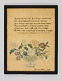 Embroidered sampler, Hannah Ann Smith American, Embroidered silk on linen, American