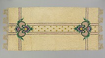 Arts and Crafts Runner, Josephine Cooper, Linen, plain weave cloth embroidered with silk