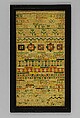 Sampler, Ann Sayres American, Silk embroidery on linen, American