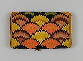 Pocketbook, Mary White, Embroidered wool on linen with silk tapes