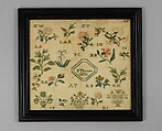 Sampler made at the Westtown Quaker School, Sarah Thomas American, Embroidered silk on linen, American