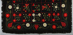 Tablecover, Wool with appliqué, American