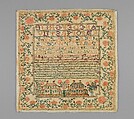 Sampler, Elizabeth L[ydia] Smith (1815–1841), Silk embroidery on linen, American