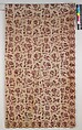 Embroidered bed curtain, Cotton/linen embroidered with wool thread, British