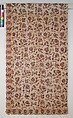 Embroidered bed curtain, Cotton/linen embroidered with wool thread, British