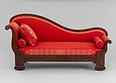 Couch, Attributed to the Workshop of Duncan Phyfe (American (born Scotland), near Lock Fannich, Ross-Shire, Scotland 1768/1770–1854 New York), Mahogany, mahogany veneer, pine, ash, modern upholstery, American