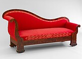 Couch, Attributed to the Workshop of Duncan Phyfe (American (born Scotland), near Lock Fannich, Ross-Shire, Scotland 1768/1770–1854 New York), Mahogany, mahogany veneer, pine, ash, modern upholstery, American