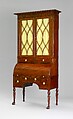 Cylinder Desk and Bookcase, Attributed to Duncan Phyfe (American (born Scotland), near Lock Fannich, Ross-Shire, Scotland 1768/1770–1854 New York), Mahogany, mahogany veneer, satinwood, gilded
gesso with yellow poplar, white pine, American