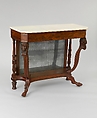 Pier Table, Duncan Phyfe American, born Scotland, Mahogany, mahogany veneer, white pine, yellow poplar; marble; silvered plate-glass