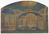 Design for a church interior, Tiffany Studios (1902–32), Watercolor, gouache and graphite and transparent paper, mounted on paper, American