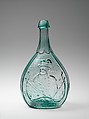 Figured bottle, Probably Kensington Vial and Bottle Works of Sheets and Duffy, Free-blown molded glass, American